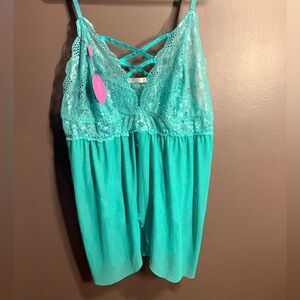 NWT.  Elegant Lace Teal Lingerie. Body suit style.